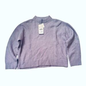 Cozy Zara NWT Soft Lavender Crew Neck Sweater- Large